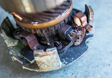 The commutator and brushes needed a good clean up.