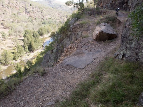 The Bridle Track rock fall at Monaghan's Bluff that closed the track in 2010