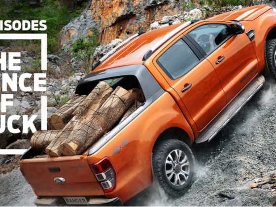 The 'Science of Truck' Ford Ranger, sporting some aftermarket rubber to help get the job done.
