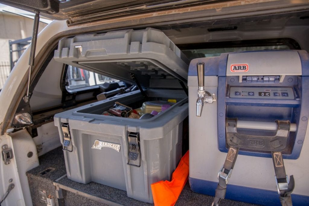 Smart use of space in a cramped canopy