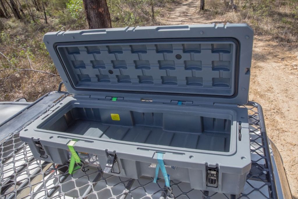 Hardcase tie down method is neat, convenient and easy to use. There's ample headroom under the lid too!