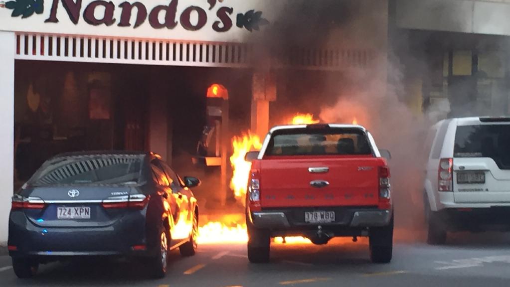 Ford Ranger catches fire in Cairns